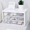 Desk Storage Organizer with 9 Drawers, MYKASEN Clear Plastic Storage Cabinet, Stackable Box for Makeup, Office Supplies