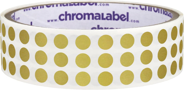 ChromaLabel 1/4 Inch Round Colored Stickers, Permanent Sticky Dots for Arts and Crafts, 1000 Metallic Gold Dots