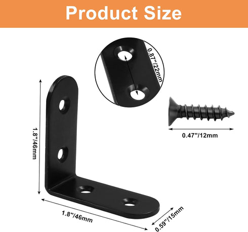 Zorveiio 8 1.8" 1.8" 90 32 Pcs L Bracket Corner Brace x Metal Corner Bracket Degree Right Angle for Shelves Chair