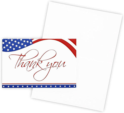 Pipilo Press 120 Pack 4x6-inch 4th Bulk Patriotic Thank You Cards with Envelopes for Veterans Day and of July