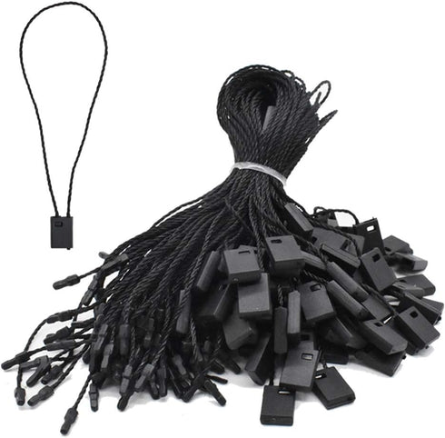 7 Inch Hang String Tag Fasteners, Nylon Snap Lock Pin Loop Fastener Hook Ties, 1000Pcs (Black)