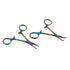 Set of 2 Multi Color Rainbow Mosquito Hemostat Forceps 3.5" Straight & Curved Stainless Steel