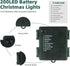 66ft 200 Green Convenience Christmas Lights LED Battery Operated String Lights with Timer Memory Function or Battery