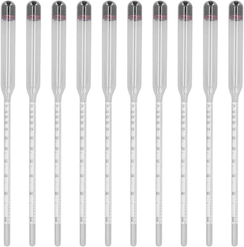 Cloimei 10Pcs Hydrometer Wine Tester Beer Meter Glass Hydrometer Kit Measuring Tool for Home Brewing Wine Making