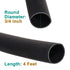 3/4 inch Waterproof Heat Shrink Tubing Kit, Large Marine Dual Wall Adhesive, 4ft, Black