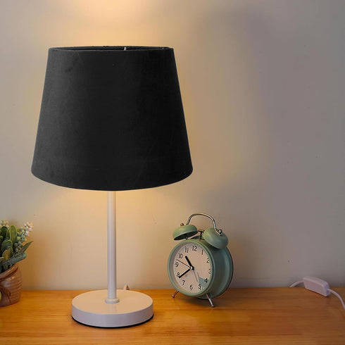 Buachois 10.6 Fabric Lampshade, Handcrafted Conical Lamp Shade (Black)