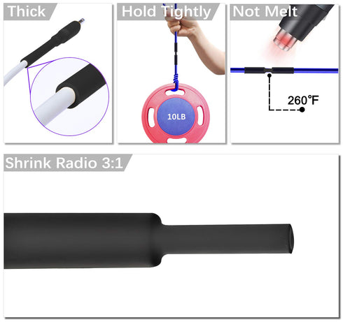 3/8 Inch Waterproof Heat Shrink Tubing, 10 Feet Marine Grade Heat Shrink Tube with Adhesive Lined
