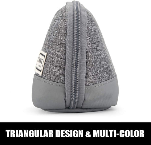 Sooez Wide-Opening Pencil Pen Case - Lightweight & Spacious Pencil Bag Organizer, Aesthetic Supply for Adults, Grey