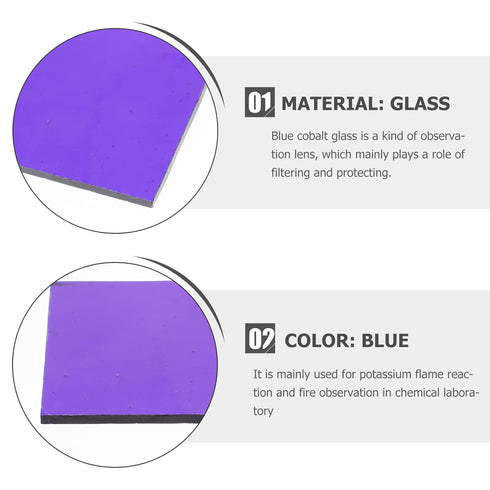 Scicalife Light Correct Experiment Device, 2pcs Cobalt Glass Blue Fire Glass Reflective Tempered Glass