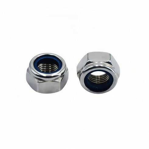 DMDZ HEYDAY 10Pcs M12 1.25mm 304 x Nylon Insert Hex Lock Nuts, Stainless Steel Locknuts,Silver Tone
