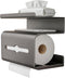 Ovatheria Dark Gray Multi-Tier Toilet Paper Holder with Shelves, Self-Adhesive 3-Tier Tissue Roll