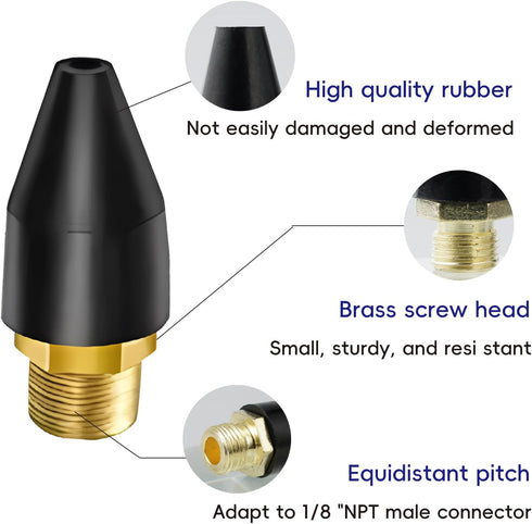 votuyet 6PCS Nozzle Black Rubber Air Tool For Air Tip,which can be used for inflating various items such as balloons