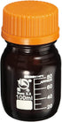 PATIKIL 100mL Reagent Media Bottle, 1Pcs Round 3.3 Borosilicate Glass Storage Bottle with Yellow Screw Cap, Amber