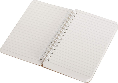 TWONE Kraft Cover Lay Flat Spiral Notebooks, 3.5" x 5.5", Two Pack, 180 Ruled Pages, Easy to Carry