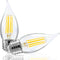 Xtricity 5.5W Flame Tip Clear Filament Chandelier Light Bulbs, 60W Equivalent, 500 Lumens, 2 Pack