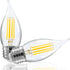 Xtricity 5.5W Flame Tip Clear Filament Chandelier Light Bulbs, 60W Equivalent, 500 Lumens, 2 Pack