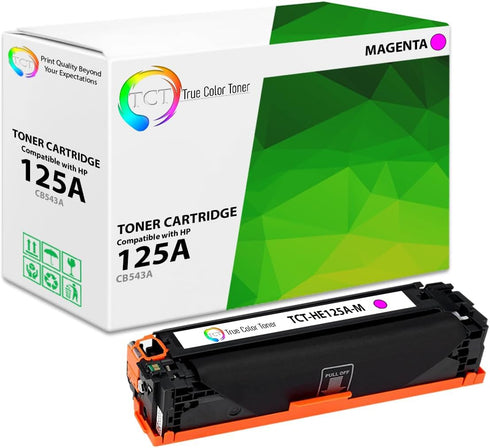 TCT Premium Compatible Toner Cartridge for HP 125A CB543A Magenta, Works with CP1215 CP1515N CP1518NI, CM1312 Printers
