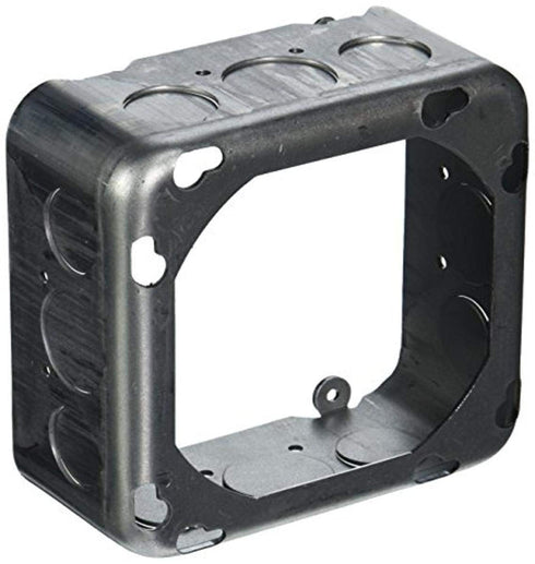 Raco 262 Square Extension Ring, Drawn, 4-11/16", 2-1/8" Deep with Eight 1/2 and Four 3/4" KO's