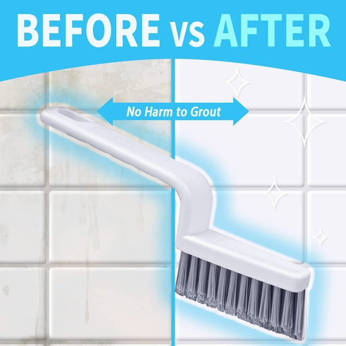 3 Lumkew Grout Cleaner Brush,Hard Bristle Grout Cleaning Brushes Scrubber for Tile Floors Bathroom Shower, Black
