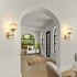 Set (2 Pack) Gold Wall Sconces of Two Upward or Downward Hardwired Wall Light Fixtures with Globe Glass Modern Wall