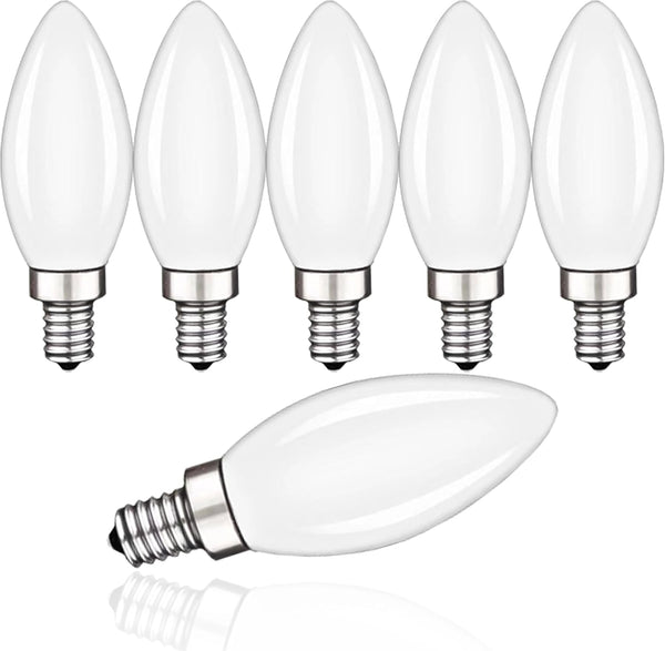 FUTIME 6Pack B11 E12 LED Candelabra Bulbs, 5W Equal 40 watt Edison Light