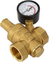 DN20 Brass Adjustable Water Pressure Reducer with Gauge Meter