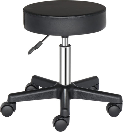 Hikarinowa Modern Round Rolling Stool Chair,PU Leather Swivel Adjustable Rolling Stools,Office Drafting