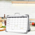 Small Double Sided Magnetic Dry Erase Board with Calendar - Portable Folding Whiteboard for Desktop, Monthly Schedule