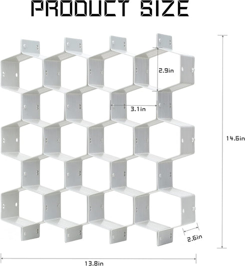 Honeycomb Drawer Organizer and Divider - 32 Pieces for Underwear, Socks, Ties, Office Supplies, and Sundry Sorting