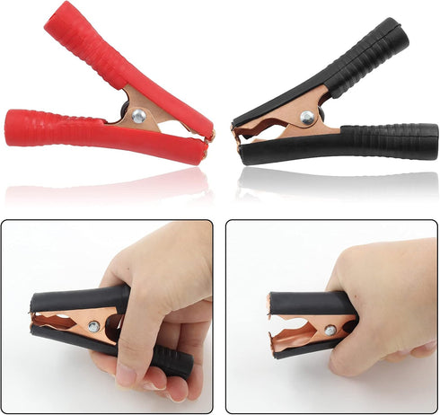 10Pcs 100A Insulated Alligator Clips, Heavy Duty Clamps, Battery Replacement Cable Metal Spring Loaded Jumper Clips
