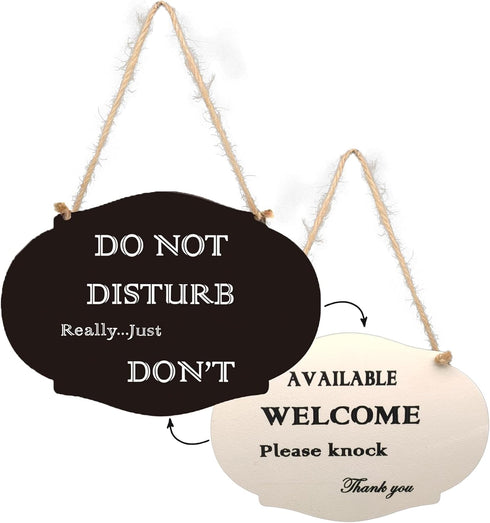 Double-Sided Wooden Do Not Disturb Door Hanger Sign for Offices, Homes, Clinics, and Hotels