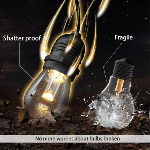 S14 4Pcs 12V 1W Luces para Patio,Guide Pillar LED String Lights Outdoor Waterproof PET Garden Christmas Atmosphere