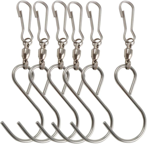 uxcell 6 Pack S Shaped Hooks Clips, Stainless Steel Plating Finish Hangers for Hanging Plants, Pots, Pans, Mugs