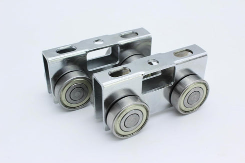 4 Wheel Light Duty Roller Trolley Assembly for 1-5/8" Wide Strut Channel, Easy Bolt Installation (4)