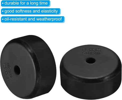 PATIKIL Multi Purpose Rubber Spacer, 4 Pcs 2"OD 0.3"ID 0.8"Thick Neoprene Round Anti-Vibration Isolation Pads