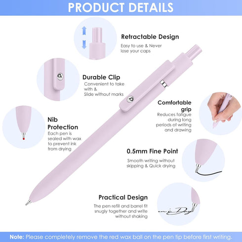 Gel Pens Fine Point 0.5mm, Smooth Writing Japanese Pen, Aesthetic Office Essentials, Black Pens Gifts