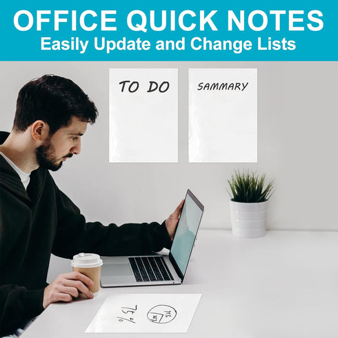Dry Erase Board Sticker 8.3'' x 11.7'' 2PK, Stain Proof Whiteboard Stickers for Wall, Desk, Refrigerator, Classroom