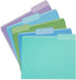 Blue Summit File Folders, Letter Size, Two-Tone Ocean Colors, 1/3 Tab - 100 Pack