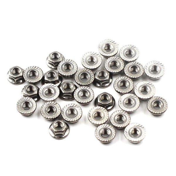 304 Stainless Steel Metric M6 Flange Nuts, 6mm Hex Nut, 30 Pack