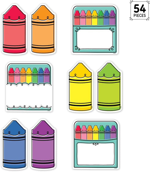 Creative Teaching Press 6" 10929) CTP Core Decor Doodle Crayons Designer Cut-Outs Top Classroom Decorating Accents (