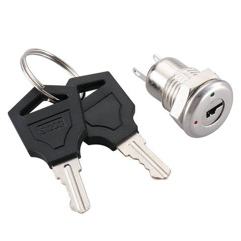 Baomain On-Off Keyswitch Keylock Switch - 11mm Mounting Hole Size, Pack of 2 with Keys