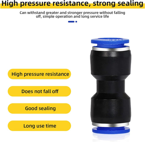 20pcs Air Tool Fittings, 6/8mm (1/4 5/16) Straight Push Connectors, Pneumatic Connectors Air Line Fittings