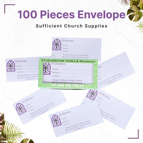 SPANISH ENVELOPE FOR TITHE AND OFFERING 100 COUNT (El Diezmo) CHURCH OFFERING ENVELOPE FOR TITHING by Swanson Christian Products