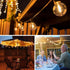 15FT G50 10 Bulbs, (15FT) Solar Outdoor String Lights, Patio Lights String Waterproof with Warm White LED Shatterproof
