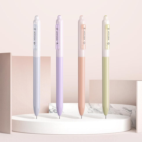 WRITECH Gel Pens Fine Point 0.5mm, Silent Retractable Extra Fine Needle Point, 8ct for Journaling, Drawing, Notetaking.