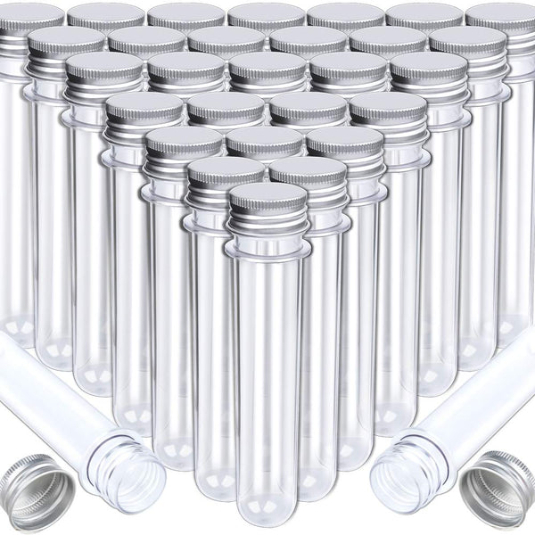 HNYYZL Bestsupplier 30 Pack Clear Plastic Test Tubes 40 ml 25x140mm, Gumball Candy Tubes, Bath Salt Vials