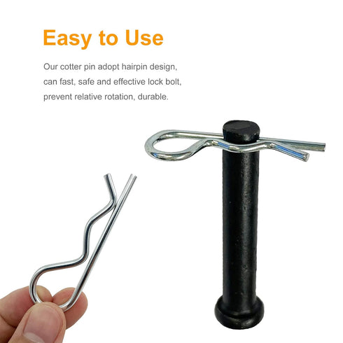 Jongdari Cotter Pins, 30 Pcs Heavy Duty Zinc Plated Spring Fastener Assortment Kit, Multiple Sizes M1.6 - M3.5, Silver