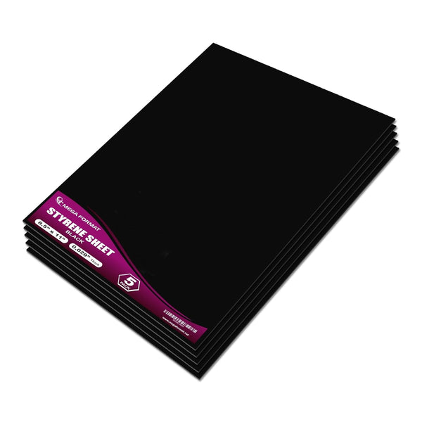 Black Flexible Plastic Board Sheet, 8.5" x 11" (.020 Thick) Styrene Sheet for Modeling Projects, Displays, Crafts