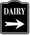 Dairy Right Arrow BLACK Aluminum Composite Sign, 15"x18"