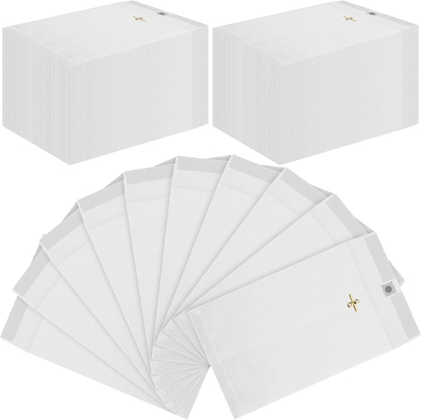 Colarr 300 Pcs 6x9 Manilla Clasp Envelopes Heavy Duty Gummed Closures Colored Kraft for Office Home (White)